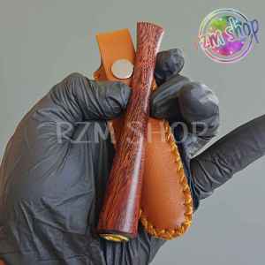 Paket Hemat Variasi Pipa Once Cangklong Kayu Original Plus Sarung Kulit Sintetis