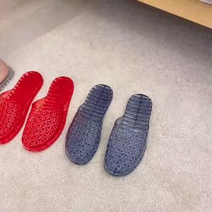 WomenS Plastic Slippers With Thick Soles New Summer Style Versatile Non-Slip Slip-On Crystal Half-Closed-Toe Sandals Soft