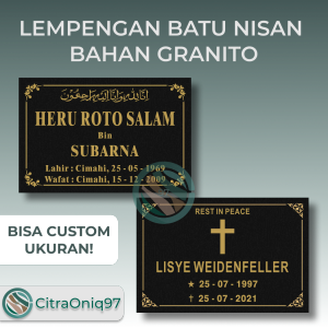 BATU NISAN LEMPENGAN MUSLIM/NON MUSLIM BAHAN KERAMIK GRANITO TILE