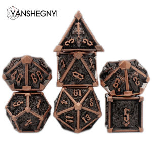 Polyhedral Metal Dice Set for Role Playing Rpg Game PathfinderGiftDND D & D New Style 7 Pcs 2024 Board Games ﻿