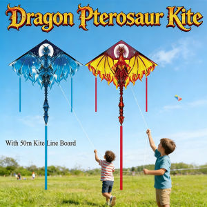 Large Cartoon Dragon Pterosaur Kite Ripstop Fabric Easy Fly Outdoor Flying Toy for Kids Beach Park