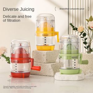 GAOSU With Lid Manual Juicer Reusable With Handle Press Hand Juicer Squeezer Small 2 In 1 Juice Machine Lemon Orange Citrus
