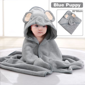 Newborn Baby Blanket Hooded Bath Towel Cotton Flannel Soft Bath Towel Warm Sleeping Swaddle Wrap Tuala Bayi Boys Girls Cartoon Pattern