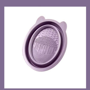 อ่างซิลิโคนล้างแปรง แผ่นล้างแปรงแต่งหน้า วัสดุซิลิโคน พับได้แผ่นซิลิโคน น้ำยาล้างแปรง  ที่ล้างแปรงแต่งหน้า ชามซิลิโคนล้างแปรงแต่งหน้า แต่งหน้า