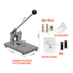 Corner Rounder Cutter Machine Paper Corner Punch R4mm R6mm R10mm 1.2”/ 30mm Thickness Heavy Duty