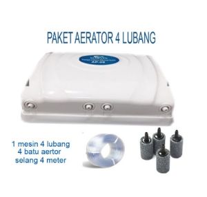 PAKET LENGKAP AERATOR 4 LUBANG CABANG 4 AQUASCAPE AQUARIUM KOLAM Gelembung Udara Aquarium Airator Airrator