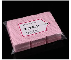 300pcs Nail Polish Remover Cotton Wipes Lint-Free Eyelash Glue Wipes Paper Gel Polish Remover Clean Manicure Tool