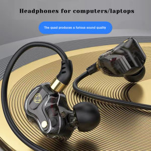 Desktop headphones Wired in-ear usb ports cs laptop with microphone 2-in-1