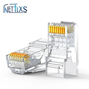 NetCraft RJ45 Connector Cat6 100PCS Non-Pass Through Network Plug Connectors for Stranded UTP Solid Cat5e Cat6 Cable