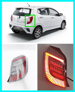 PERODUA AXIA 2014-2022 DYNAMIC LED REAR TAIL LAMP WITH SIGNAL RUNING (RED / BLACK ) 2 PCS / SET