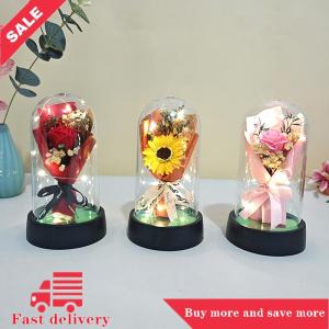 [COD] 1 Bộ vĩnh cửu Rose ánh sáng xà phòng hoa trong Acrylic Bìa LED Valentine ngày quà tặng cho bạn gái bà mẹ ngày cưới phù dâu Quà Tặng