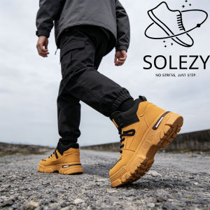 Solezy boots mens autumn mens shoes British style outdoor hiking non-slip work boots all-match motorcycle mid-tube leather boots wear resisting shoes