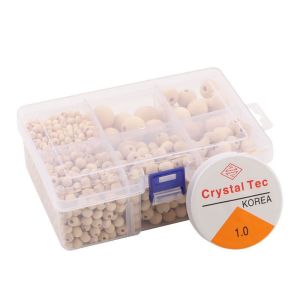 1set Bola Kayu Manik Kayu Natural Manik Manik Kayu Bulet Manik Kayu Bulat