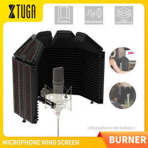 XTUGA Burner-Pro 5 Tấm Chắn Cách Ly Micro Có Thể Gập Lại & Di Động Với Nắp Trên Thiết Kế Mới Tấm Xốp Âm Thanh Hấp Thụ Mật Độ Cao Để Loại Bỏ Mọi Tiếng Ồn Khó Chịu Sử Dụng Để Ghi Âm Mic Podcast Phát Sóng Ghi Âm