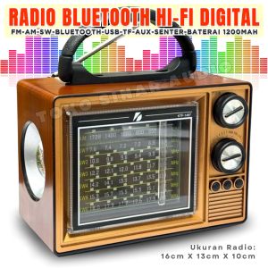 Speaker Radio Bluetooth Special Bass Hi-Fi Stereo Digital Radio FLECO F-3040 [Radio FM/AM/SW/Bluetooth/USB/TF/AUX/Senter/Baterai Cas Tipe-C] Speaker Bluetooth / Salon Bluetooth / Salon Speaker Bluetooth / Salon Bluetooth Karaoke / Speker Blutut