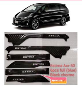 Toyota Estima Acr 30 Acr 50 Stainless Steel Door Side Step Sill Plate With Led Chrome / Black Chrome