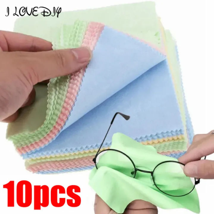 10Pcs Chamois Eyeglasses Cleaner Microfiber Cleaning Cloth for Glasses