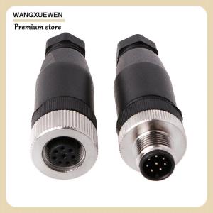 [COD] 1Pc M12 sensor connector 3 4 5 pin male female straight right angle plug