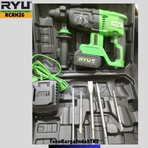 RYU RCRH26 Cordless Rotary Hammer 26mm Bor Battery Mesin Bor Tembok Mode Cordless Rotary Hammer