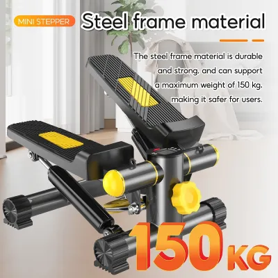 BG Sport Mini Stepper Display Exercise Equipment with Resistance Band Pedal Exerciser for walking up stairs