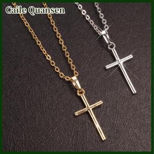 Caile สร้อยคอจี้ไขว้แฟชั่นแบบเรียบง่ายสร้อยคอคริสตัลรูปพระเยซูทรงห้อยคอเครื่องประดับแนวพังก์ฮิปฮอปสำหรับผู้ชายผู้หญิงของขวัญ