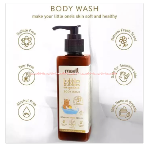 Moell 185gr Bubbles Bubbles Organic Body Wash Tidak Pedih Dimata Sabun Mandi Bayi Anak Organik Moel Mull