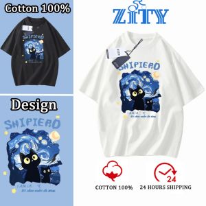 【ON SALE 】ZITY เสื้อยืดแขนสั้น  Van Gogh การออกแบบศิลปะย้อนยุค NASA LEE ดีไซน์เดียวกัน นุ่มสบาย เสื้อยืด oversize PODL111