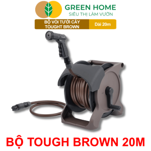Bộ vòi tưới cây Takagi Tough Brown GreenHome Dài 20m Nhỏ Gọn Bền Bỉ Vòi Phun Đa Năng Chuẩn Nhật Bản