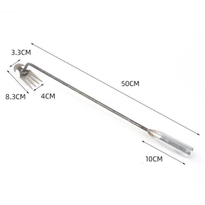 Gardening Tools Weeding Uprooting Tool 4 Teeth Dual Purpose Steel Forged Pine earth weeding Tool