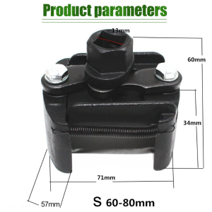 Adjustable Kunci Pas Filter Oli Dua Rahang Oil Filter Wrench Baja Vanadium Krom Removal Tool Filter Wrench 60-80MM