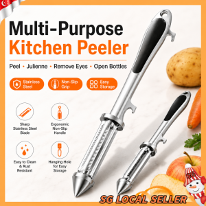 [SG STOCK]Germany 5IN1 Stainless Steel Peeler Vegetable Fruit Paring Knife Bottle Opener Multi-functional Grater