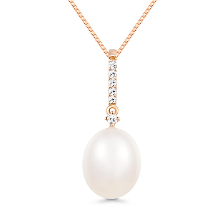 Lee Hwa Jewellery Nacre Rose Gold Pendant With Pearl And Diamond Lazada Singapore 3637