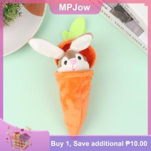 【MPJow】 Mini Cute Rabbit In Carrot Plush Toys Keychain Anime Brown Lop Eared Bunny Pendant Stuffed Doll Gift
