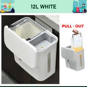 Kitchenut 12L Segregate Rubbish Bin Tong Sisa Dapur 2合1悬挂式厨余桶 Dustbin Tong Sampah Sangkut Garbage Bin Kitchen Waste Hanging Bin 干湿分离垃圾桶