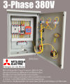 3 เฟส 380V Mitsubishi  ตู้ควบคุม มอเตอร์ ปั๊มน้ำ ป้องกันไฟตกไฟเกิน OP4 ตู้ชนิดกันน้ำ กดปุ่มเปิด (Start) กดปุ่มปิด (Stop) รับประกันการใช้งาน 1 ปีเต็ม. 