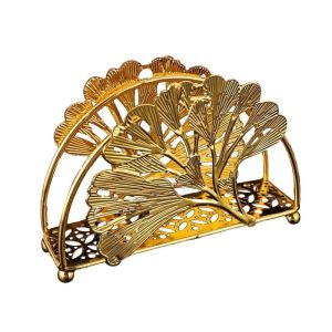 JEHUA Space-Saving Ironwork Gold Tissue Holder Nordic Style Standing Flower Tissue Dispenser Butterfly No-slip Vertical Paper Storage Rack Hotel