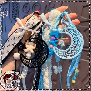 Creative Moon DIY Hand Rope Keychain Bag Pendant Eid Muslim Ramadan Crescent Shape Bracelet Decor