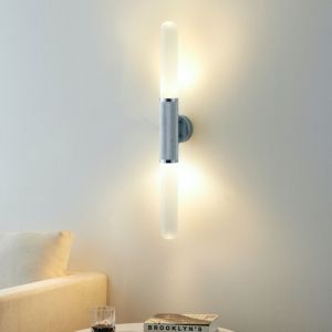 Trendy wall lamp metal and glass with double lighting - Hita