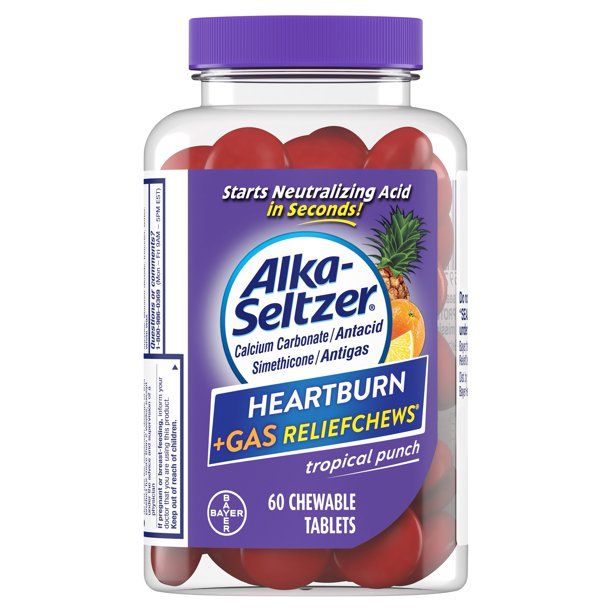 Alka-Seltzer Heartburn + Gas ReliefChews Tropical Punch, 60 Chewable ...