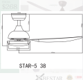 SMART Ceiling Fan Bestar Star5 5 Blades 38inch 48inch 58inch Star 5 DC Fan. 