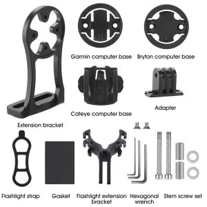 West Biking Mounting Stem Lampu Barfly Mounting GPS Lamp Mounting Stem Ceiling Bracket Bracket GoPro Sepeda Gowes Bracket Handlebar Roadbike Mounting HP MTB Handgrip MTB Barfly GPS Igpsport Barfly Stem Speedometer Sepeda Roadbike Holder Lamp Holder Gopro