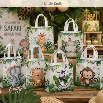 FP2055 (12 pcs) Safari Jungle Loot Bag Non-woven Gift Bag Eco Friendly Party Giveaway Souvenir