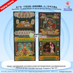 《财运宝系列》四大灵金｜孝子金 五鬼运财 金钱伯赐财 大二伯爷还债金 开财化债招运拜拜套装 1包12张 孝濟神料 MY Sembahyang Joss Paper Fortune Treasure Series Xiao Zi Gold Five Ghosts Wealth Jin Qian Bo Blessing Da Er Bo Ye Debt-Clearing Wealth Boost Debt Removal Prosperity Flow 12 Sheets