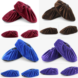 LHS.PH Blue Velour Shoe Covers with Elastic Cuffs and Non-Slip Soles