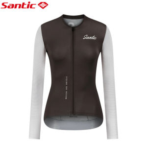 Santic Women Cycling Jersey Sun Protection Quick-drying Breathable Slim-fitting Long-sleeved Bicycle Bike Shirts