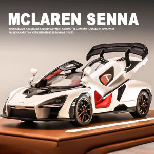 【RUM】1:24 Scale Mclaren Snna Alloy Car Model Light & Sound Effect Diecast Car Toys for Boys Birthday Gift Kids Toys Car Collection