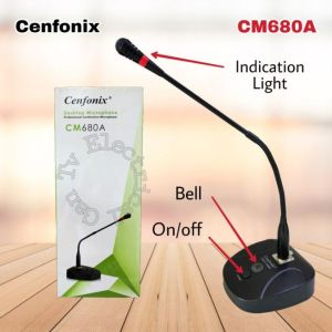Original Cenfonix CM680A Professional Goose Neck Conference Desktop Microphone Mic with Bell Switch Indication Light FIXIA