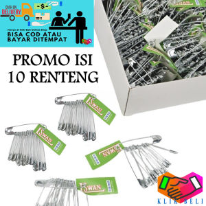 Klik-Beli (PROMO ISI 10 RENTENG) Peniti Baju L Swan Isi 12 Pcs Pin Hijab Stainless Safety Pin