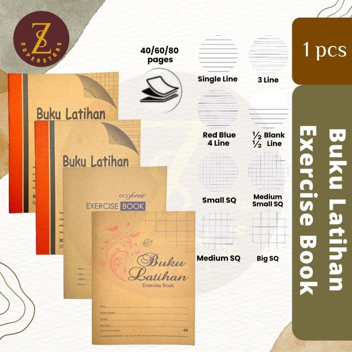 Exercise book Buku Latihan Buku tulis sekolah latihan 40/60/80 pages ...