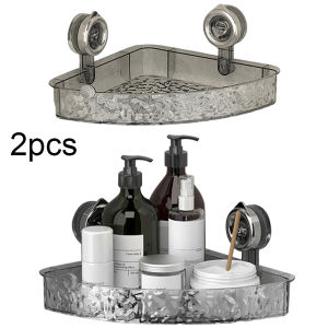 Bathroom Suction Cup Toothbrush Dispenser Wall Caddy Multi-Functional Clear Bathroom Shelf for Storage